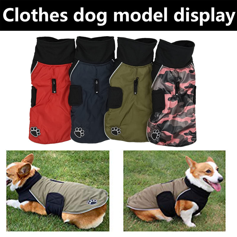 Ctomche Waterproof Dog coat,Windproof Winter Clothes,Reversible Outdoor Sport Dog Jacket Winter Warm for Small Medium Dogs with Harness Hole Green-XS X-Small (Length: 28CM) - PawsPlanet Australia