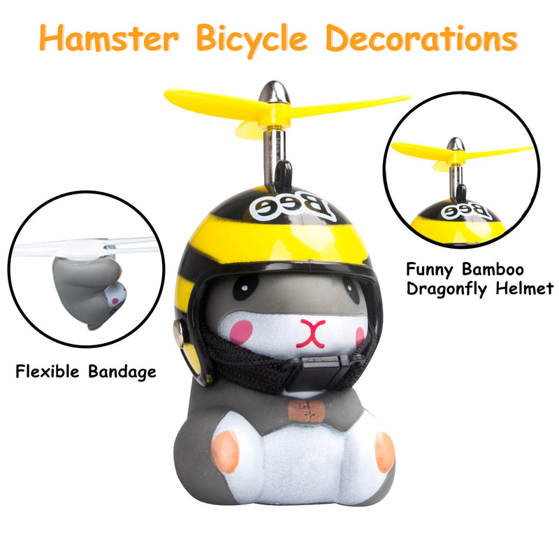 wonuu Duck Bike Bell with Light and Helmet Cute Hamster Bicycle Horn, Dashboard Decoration Hamster Toy Motorcycle Bike Bells Rubber Duck Car Dashboard Decorations (Bee-Hamster) Bee-hamster - PawsPlanet Australia