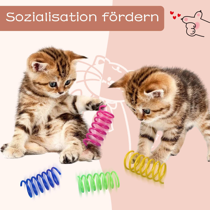 Pack of 32 spiral cat toy spiral, 4 colors cat spiral toy, funny cat spiral toy, interactive cat spiral cat games, cat spiral spring relieves boredom at home - PawsPlanet Australia