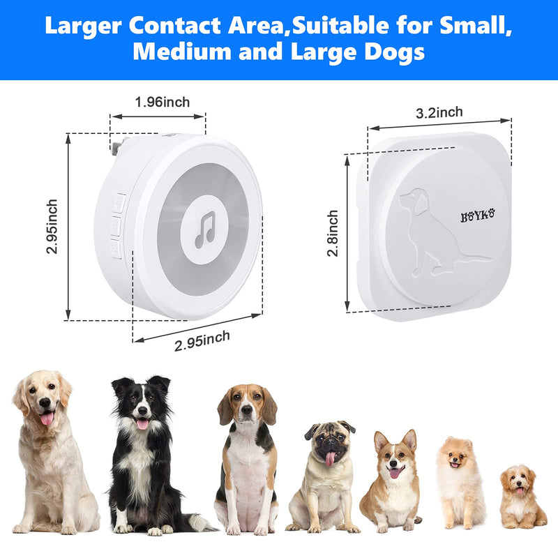 BOYKO Dog Doorbell Buttons, Smart Wireless Dog Potty Training Door Bells for Dogs to Ring to Go Outside, Super-Light Waterproof Press Button Doorbell, 1 Receiver & 2 Transmitter - PawsPlanet Australia