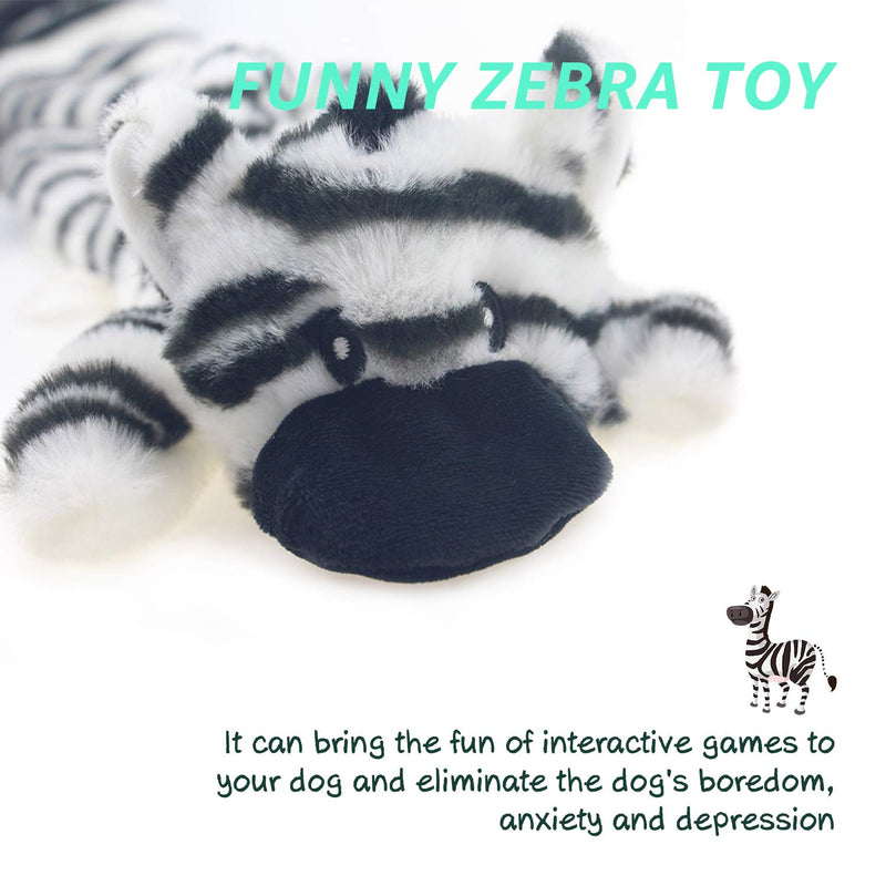 JINYJIA Squeaky Plush Dog Toy Set, No Stuffing Durable Squeaky Dog Toys for Chew and Interactive Play, for Small and Medium Dog - 2 Packs (Deer & Zebra) - PawsPlanet Australia