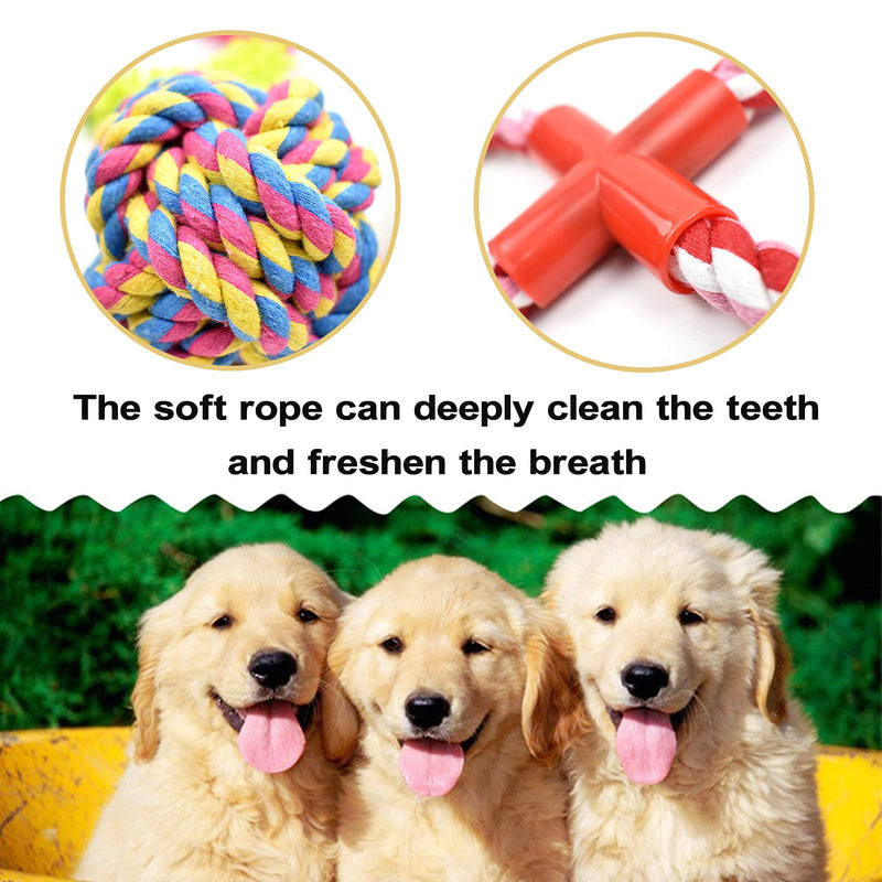 Linkfun 10 Pack Dog Chew Toys for Small Medium Dogs Heavy Dog Rope Toys Durable Duck Toys Interactive Rope Puppy Teething Toys Teeth Cleaning Gift Set Multi - PawsPlanet Australia