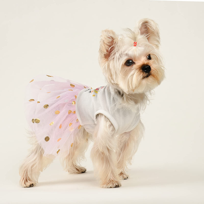 Dog Birthday Dresses, Summer Spring Girl Dog Clothes for Small Dogs, Pink Puppy Dress, Chihuahua Yorkie Dress Costume, Pet Clothing Dog Clothes Outfit Cat Apparel (Birthday, Medium) - PawsPlanet Australia