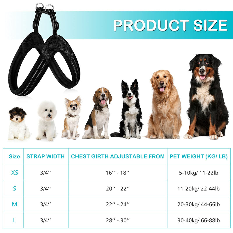 Mesh Dog Harness, No Pull No Choke Pet Harnesses Soft Breathable Dog Harness with Adjustable Chest Belt and Quick-Release Buckle for Small Medium and Large Dogs for Walking, Running and Trainning XS Black - PawsPlanet Australia