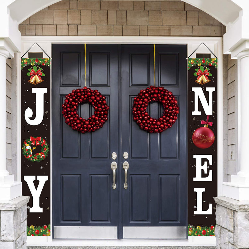 Christmas Decorations Joy Noel Porch Signs Banners Red Large Xmas Holiday Decor Banners for Home Indoor Outdoor Front Door Yard Living Room Wall Apartment Party Decoration Supplies - PawsPlanet Australia