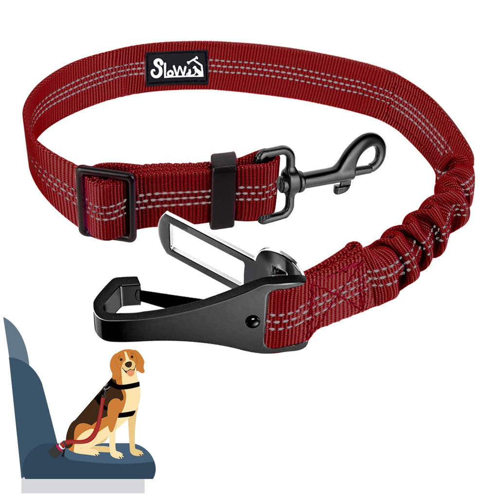 Eyein dog seat belt, 3 in 1 seat belt dog car with reflective elastic nylon bungee, dog seat belt for all dog breeds and car seats trunk, 90 cm (red) 90 cm (62-90 cm) red - PawsPlanet Australia