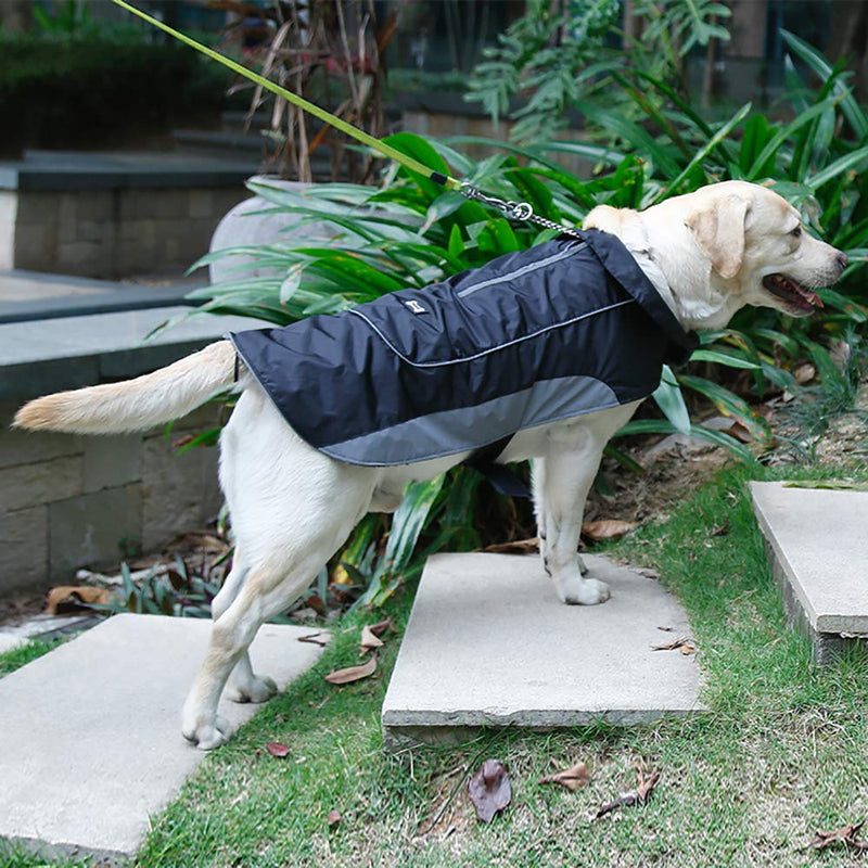 TFENG Waterproof Dog Coat Warm Vest Puppy Jacket with Fleece Lining Black XS XS(Chest:34-42cm, Back:27cm) - PawsPlanet Australia