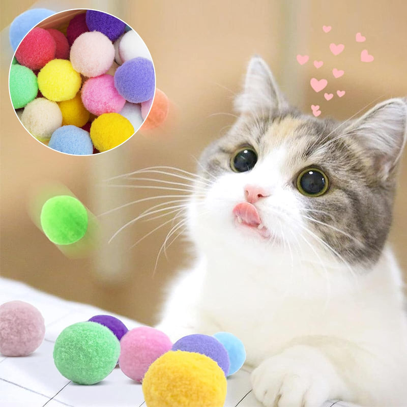 XIWUPO Cat Toy Balls, Felt Balls, Felt Balls Cats, Cat Balls, Cat Balls, Cat Balls, Cat Balls, for Cats and Kittens, Indoor Cats for Catching Chase, Pack of 50 - PawsPlanet Australia