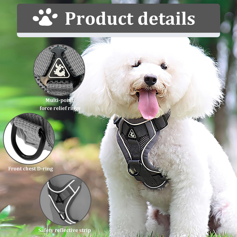 FINEASY Cat Harness with Leash, Escape-Proof and Cat Collar, Adjustable Cat Leash with Harness, Harness Set, Cat Harness, Soft Harness for Cats, Kittens, Dogs, Chest Harness (Grey, S) Grey - PawsPlanet Australia