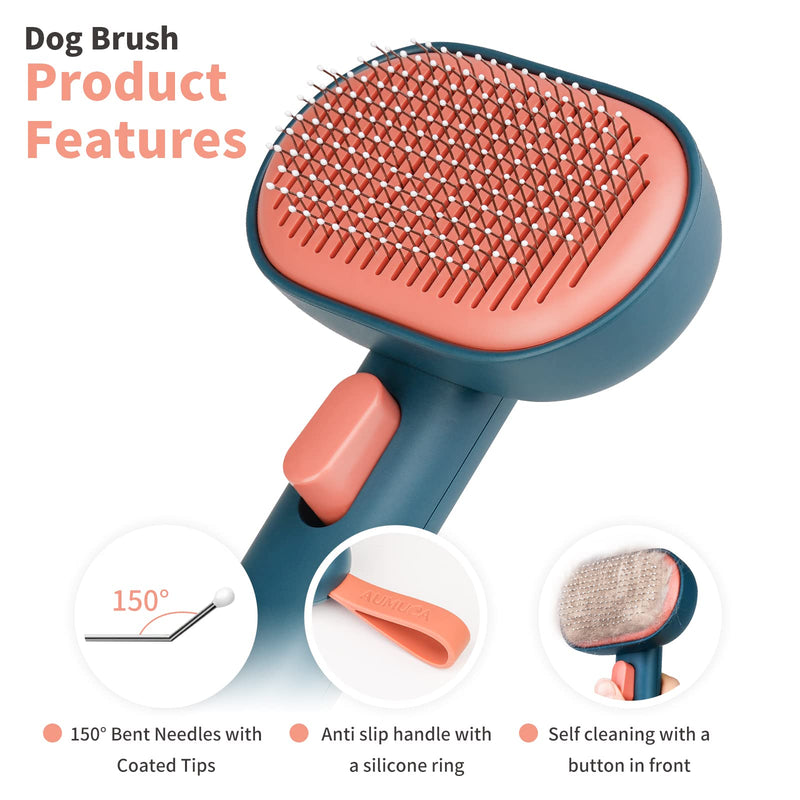 Aumuca cat brush and dog brush (Green) green - PawsPlanet Australia