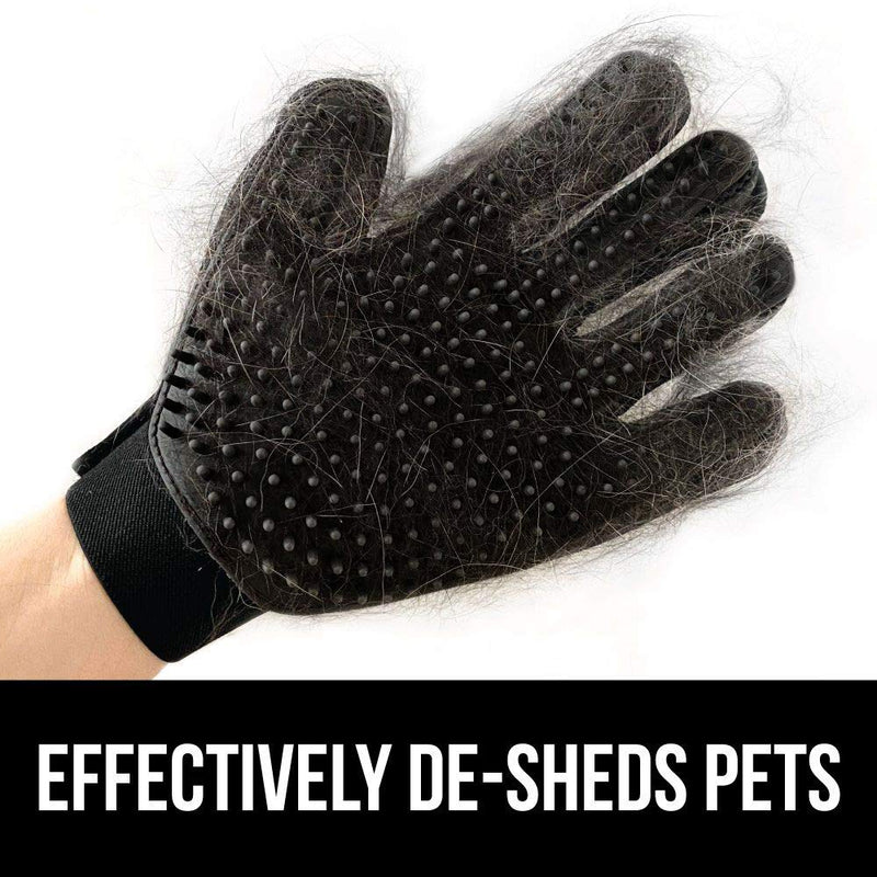 Gorilla Grip Pet Grooming Gloves, 262 Soft Grooming Nubs to Brush Pets, Hair Removal Mitts Remove Cat and Dog Shedding Loose Fur, Easy Clean, for Massaging, Bathing, and Petting Dogs, Cats Black - PawsPlanet Australia