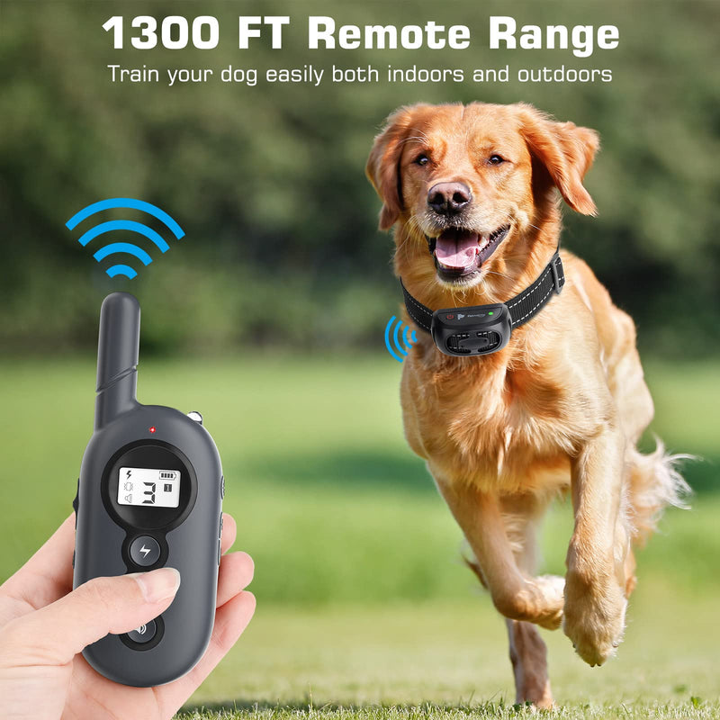 Dog Training Collar - PETNANNY Waterproof Dog Shock Collar with Remote Range 1300ft, 3 Training Modes, Beep, Vibration and Shock, Rechargeable Electric Dog Collar for Small Medium Large Dogs - PawsPlanet Australia