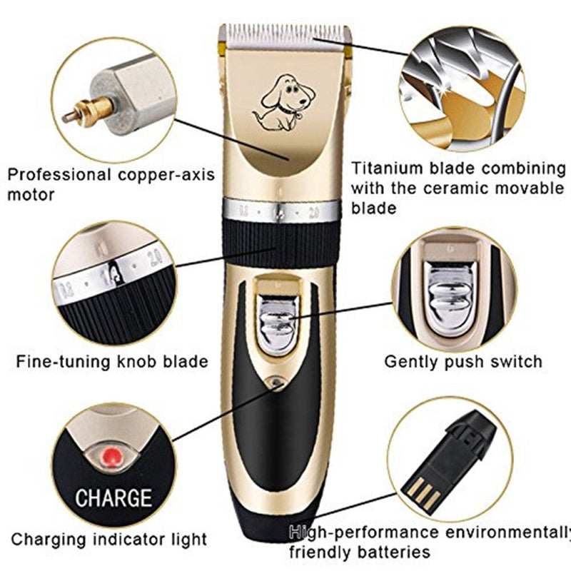 [Australia] - yuxufeng BaoRun Pet Dog Grooming Clippers Professional Rechargeable Cordless Hair Clippers with Comb Low Noise for Small Medium Large Dogs Cats Black-1 