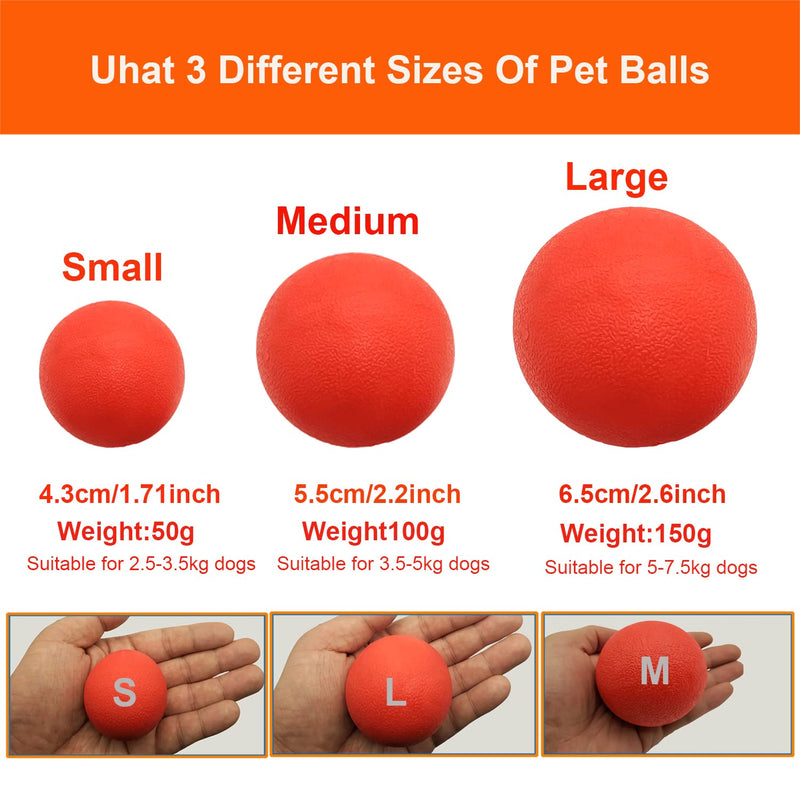 Panlom 3 Pack Dog Balls Indestructible - 100% Natural Rubber Bouncy Dog Ball Non-Toxic Tough Chew Toy for Small to Medium Dog Small 4.3cm/1.7inch - PawsPlanet Australia