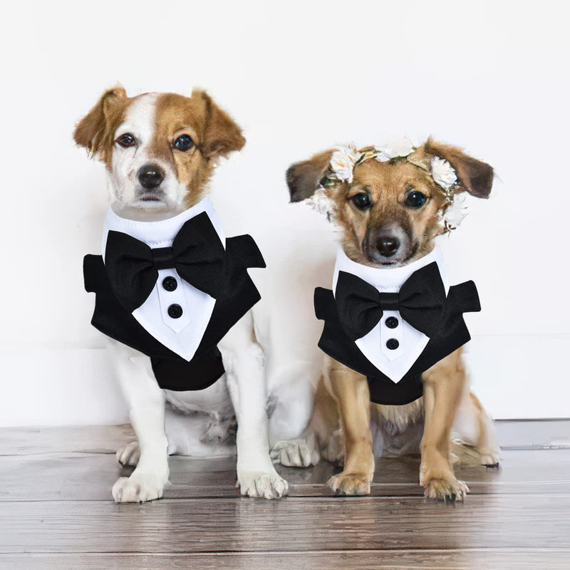 Dog Tuxedo Wedding, Formal Dog Wedding Harness, Dogs Tuxedo Wedding Party Suit, No-Pull Pet Harness, Dog Prince Birthday Wedding Harness for Medium Large Dogs (Large, Harness) - PawsPlanet Australia