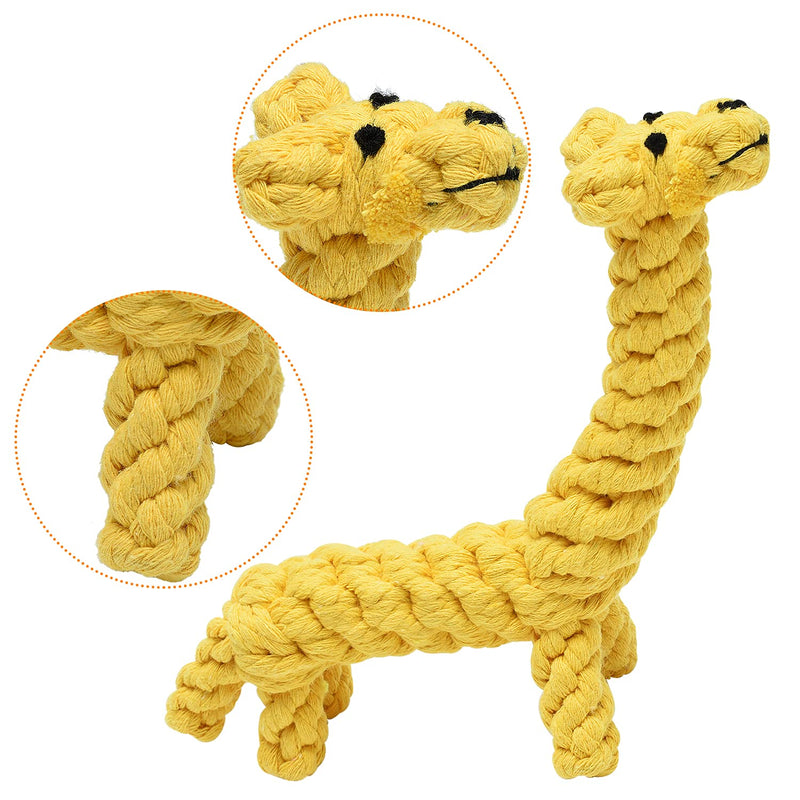 Dog Toys Durable Puppy Chew Toys Teething Training Set,Dog Rope Toys Natural Cotton,Giraffe, Squeaky Duck, Rabbit, Frisbee, Rope Ball, 10 Packs - PawsPlanet Australia