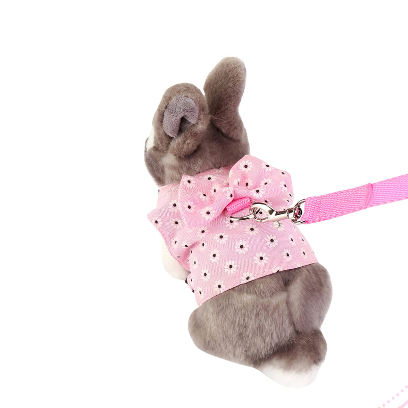 Filhome Rabbit Harness with Leash Rabbits Adjustable Soft Small Animal Harness Soft Harness Walking Running for Puppies Cats Small Animals Pink - PawsPlanet Australia