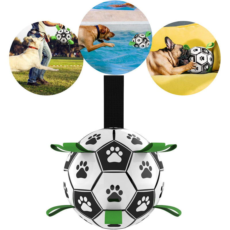 Interactive Soccer Dog Toys,Handing Dog Football Ball Toys for Small &Medium Dogs, Ideal Toy for Water Sports Suitable for Dogs in 20-60 Lbs (Pump & Needle Adapter Included-1) Pump & Needle Adapter Included-1 - PawsPlanet Australia