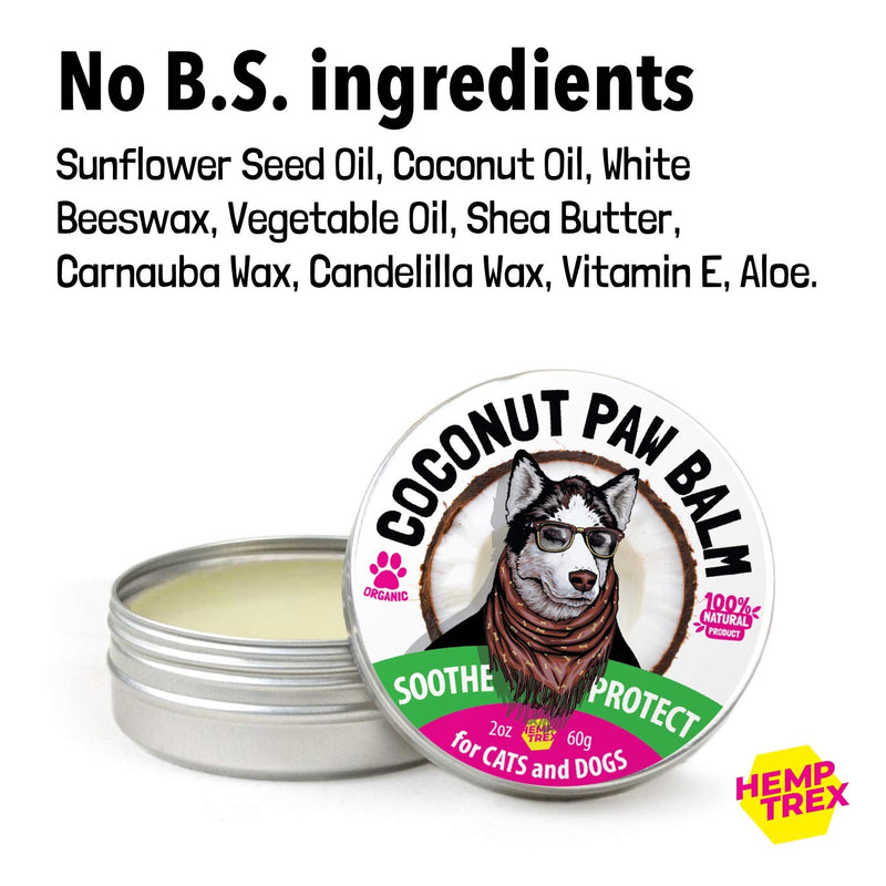 Dog Paw Balm Soother & Moisturizer - 2 oz - with Natural Shea Butter, Coconut Oil, Beeswax - Heals and Repairs Cracked Dog Paws, Snout & Elbows - Snow & Dry Weather Protection Ointment - PawsPlanet Australia