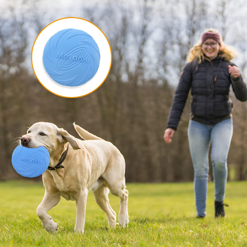 XPOOP 2 Pack Dog Flying Disc, Frisbee, Dog Frisbee, Frisbee Dog Toy, Rubber Dog Frisby, Frisbee, Dog Frisbee Indestructible, for Pet Training Toys/Outdoor Exercise Toys for Dogs(Blue and Yellow) - PawsPlanet Australia