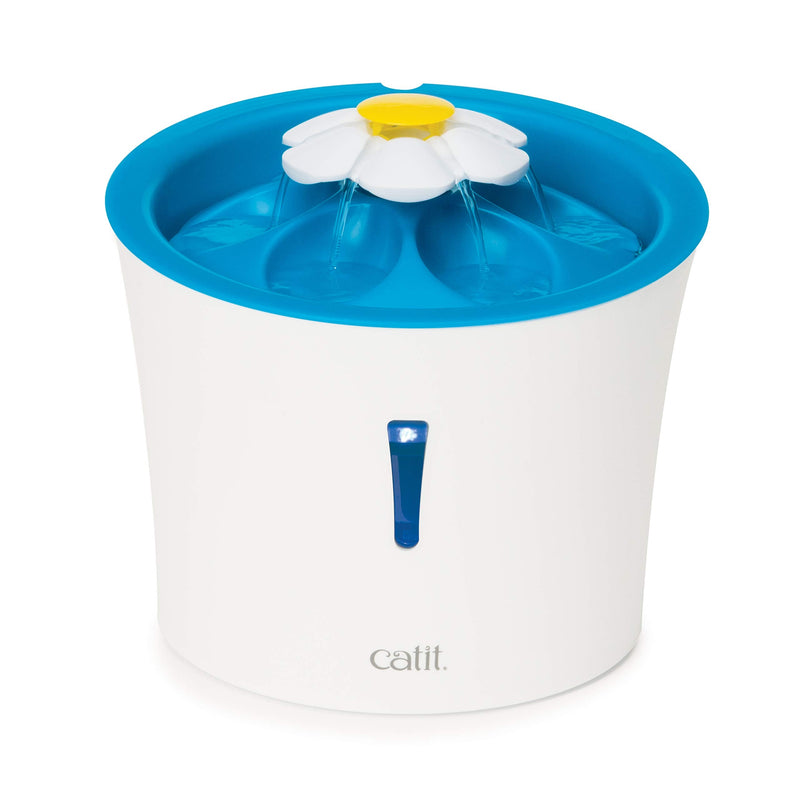 Catit Flower Drinking Fountain with LED Nightlight and Petal Top & Fountain Cleaning Set + Cat Fountain Cleaning Set - PawsPlanet Australia