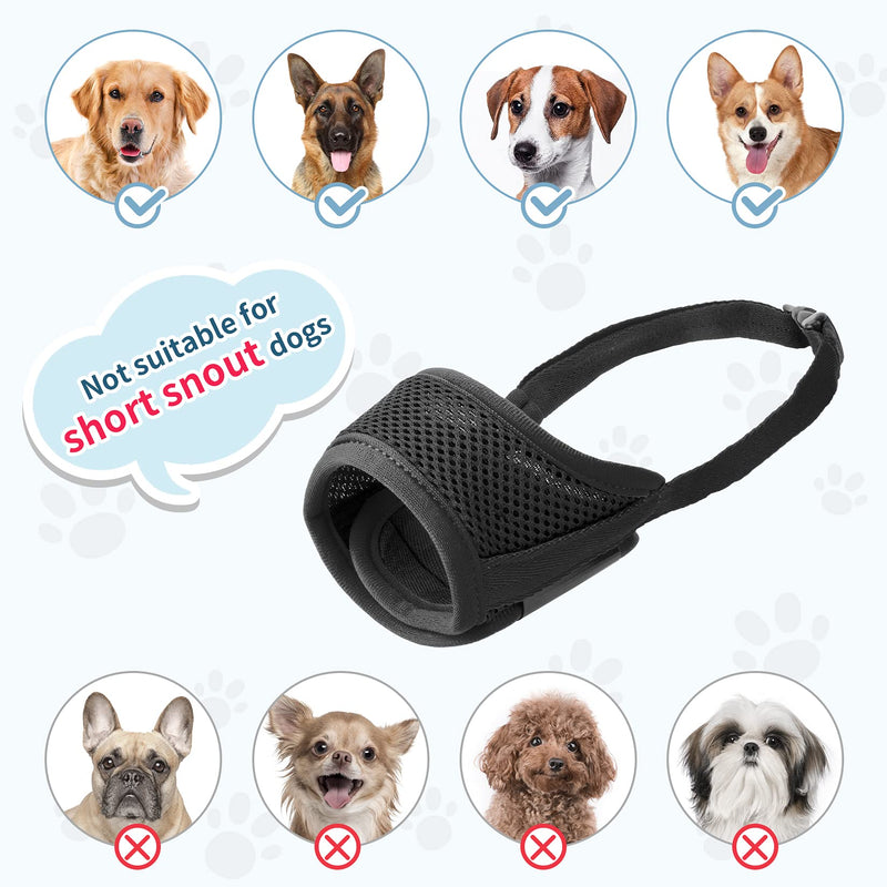 IREENUO Dog Muzzle Prevent for Biting Barking and Chewing with Adjustable Loop Breathable Mesh (S, Black) S - PawsPlanet Australia