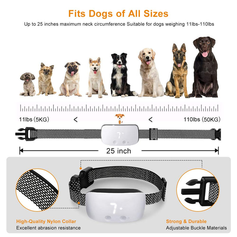[Australia] - Nest 9 Dog Bark Collar, Rechargeable Anti Barking Training Collar, No Bark Collar 7 Adjustable Sensitivity and Intensity Levels for Small Medium Large Dogs Black 