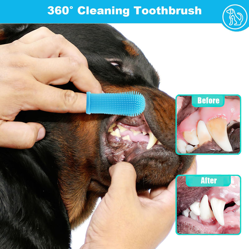 10Pcs Toothbrush Dog, 360º Dog Finger Toothbrush, Silicone Pets Teeth Cleaning Toothbrush Kit for Dogs, Puppies, Cats & Small Pets Dental Care - PawsPlanet Australia