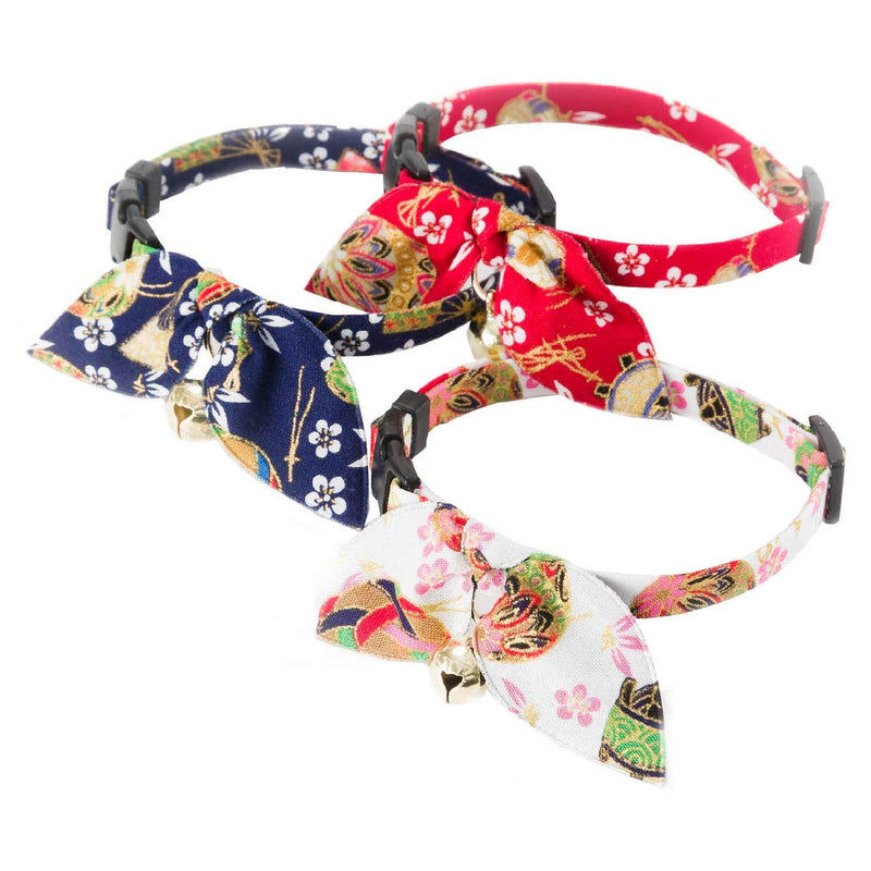 NECO ICHI CATS FIRST Necoichi Kimono Ribbon Cat Collar Blue - PawsPlanet Australia
