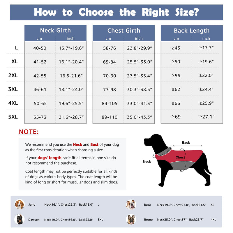 IREENUO Dog Raincoat, 100% Waterproof Dog Warm Jacket for Fall Winter, Rainproof Coat with Adjustable Velcro & Reflective Stripes for Medium Large Dogs X-Large Red - PawsPlanet Australia