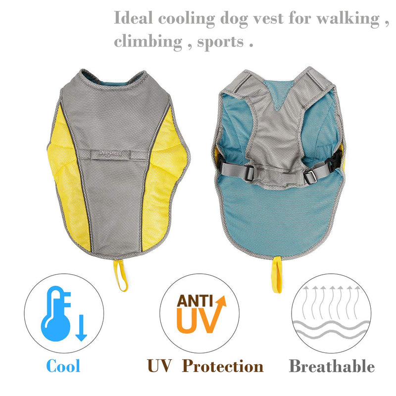 RC GearPro Ideal Cooling Dog Vest for Walking, Climbing, Sports XL grey yellow - PawsPlanet Australia