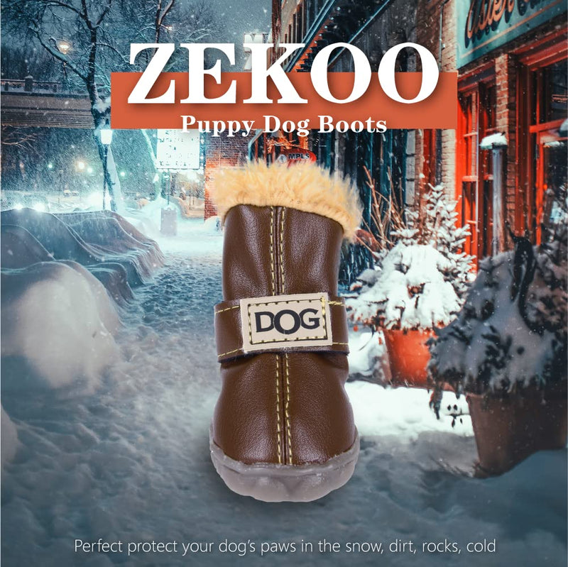 ZEKOO Dog Shoes Australia Boots 1 Brown - PawsPlanet Australia