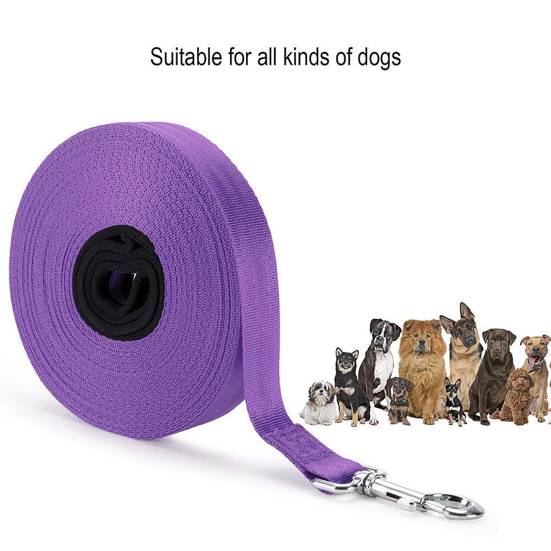 Vivifying Dog Training Lead Leash, 32FT/10M Long Nylon Training Dog Leash for Pet Tracking Training Obedience Lead Leash (Purple) Purple - PawsPlanet Australia