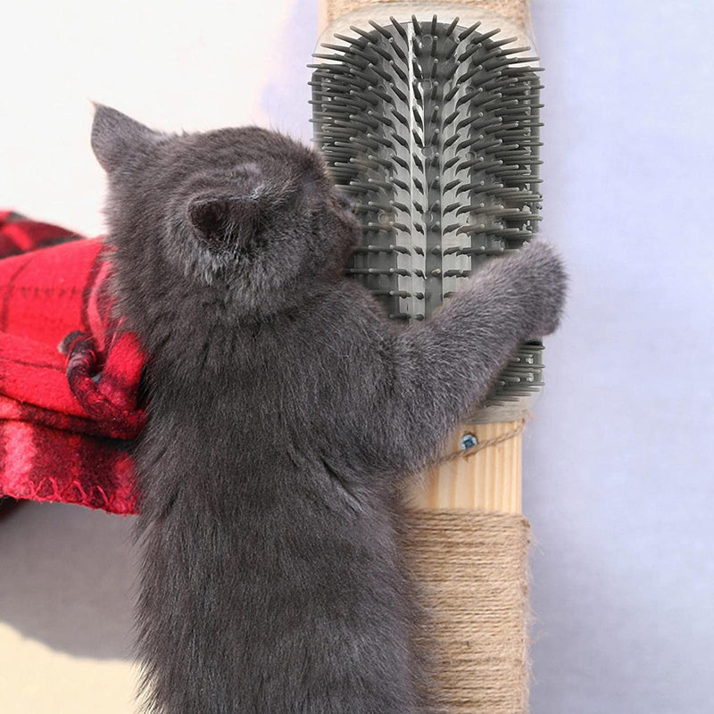 Vebetter cat brush, cat self groomer, massage corner cat brush, cat brush wall, gentle cat brush with catnip for doors, tables, walls, long hair, short hair cat grooming, cat toy. - PawsPlanet Australia