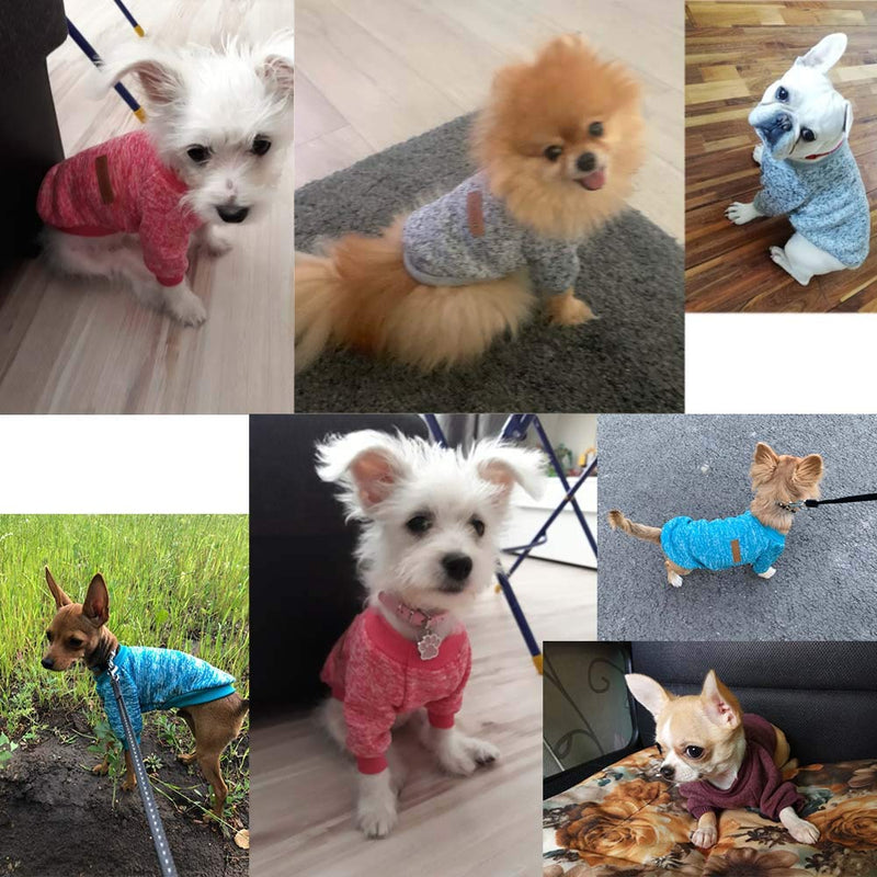 [Australia] - Mummumi Small Dog Clothes, Puppy Soft Thickening Warm Autumn Outwear Cat Windproof Dog Knit Sweaters Winter Clothes Outfit Apparel for Small Dog Chihuahua,Yorkshire, Terrier, Poodle S Gray 