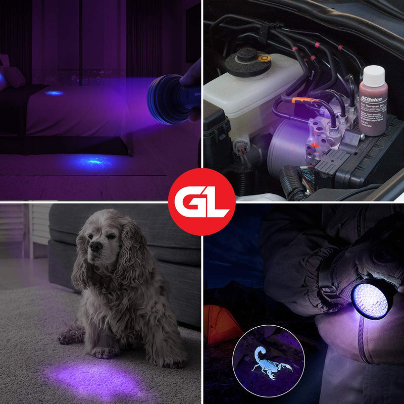 GearLight UV Black Light Flashlight XR98 - Powerful Patented 100 LED Blacklight Flashlights, Pet Stain Detector for Dog Urine, Scorpions, and Bed Bugs - Works with Carpet Odor Eliminator and Remover 100 LEDs - PawsPlanet Australia