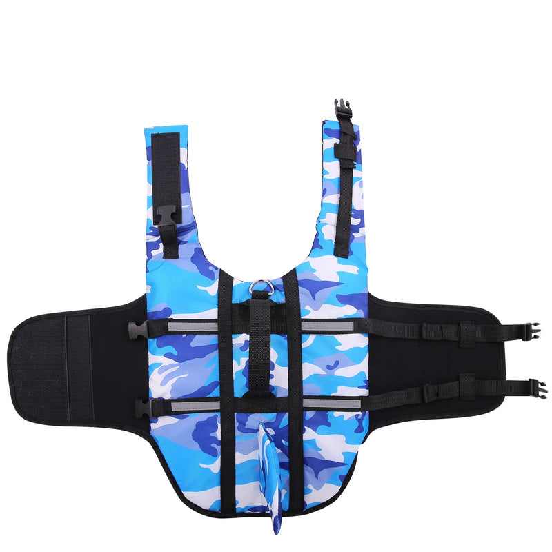 Letsqk Dog Life Jacket Ripstop Fin Shark Flotation Lifesaver Vests with Rescue Handle and High Buoyancy for Small Medium Large Dogs, Pet Safety Swimsuit Preserver for Swimming Pool Beach, Blue, XS X-Small - PawsPlanet Australia