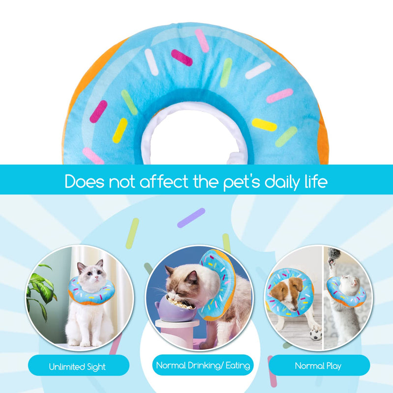 Nobleza Cat Cone Collar Soft, Adjustable Cute Donut Pet Recovery Collar for Wound Healing, Comfy Alternative Elizabethan Collar Medical Neck Pillow After Surgery Inner diameter: 7.5cm, outer diameter: 22cm - PawsPlanet Australia