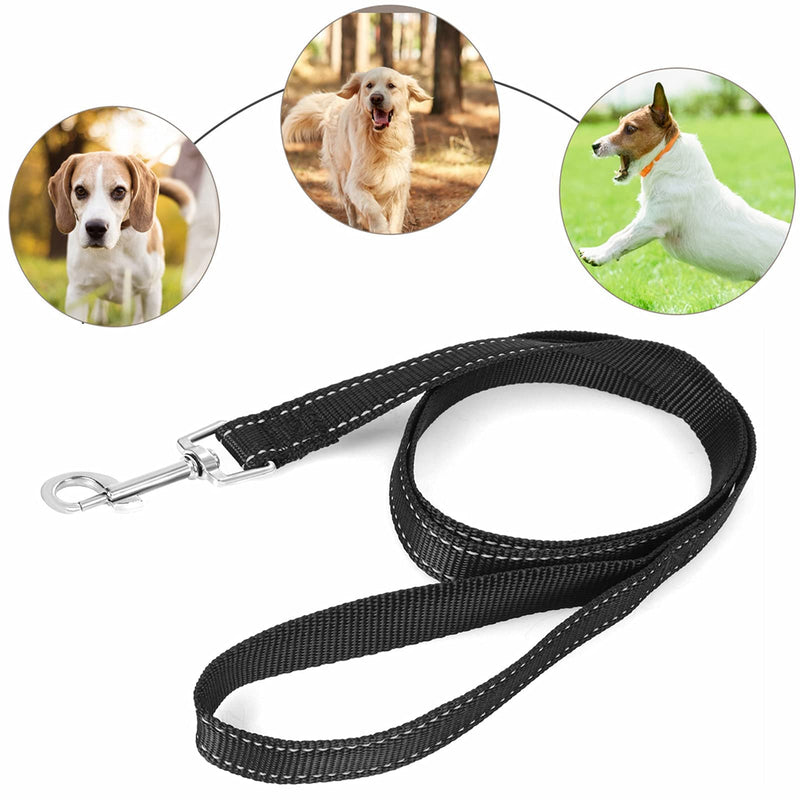 Molain Reflective Dog Leash 120 x 2.5cm Nylon Leash Heavy Duty Training Leash with Metal Clasps Leash for Puppies, Dog Training Leash for Small Medium Large Dogs Dog Accessories 2.5*120cm Black - PawsPlanet Australia