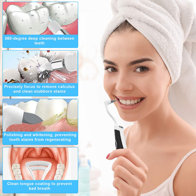 Atmonas Electric Tooth Polisher, 7-in-1 Professional Teeth Cleaning Kit with 5 Adjustable Modes & LED Light, Electric Dental Calculus Remover for Kids Adult - PawsPlanet Australia