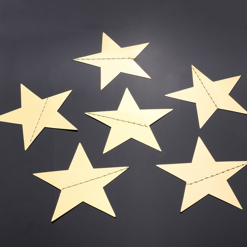 Whaline Reflective Star Paper Garland Gold Sparkling Star Bunting Banner for Christmas Deccoration Wedding Birthday Party Holiday Decorations, 52 Feet - PawsPlanet Australia