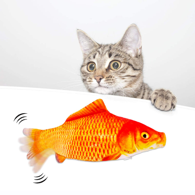 UPSKY Electric Moving Fish Cat Toy, Realistic Plush Simulation Electric Wagging Fish Cat Toy Catnip Kicker Toys, Funny Interactive Pets Pillow Chew Bite Kick Supplies for Cat Kitten Kitty Goldfish - PawsPlanet Australia