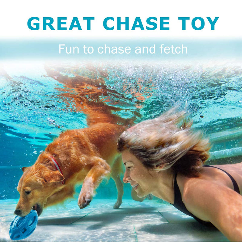 [Australia] - Ucio Squeaky Dog Toys for Aggressive Chewers, Durable Rubber Dog Squeak Toy, Almost Indestructible Interactive Dog Chew Ball Toys, Tough Pet Toy for Medium and Large Breed Blue 