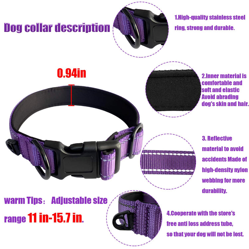 Mauts Pet Dog Collars and Lead Set for Large Medium Small Dogs. (3 Pcs) (Small, Purple) - PawsPlanet Australia