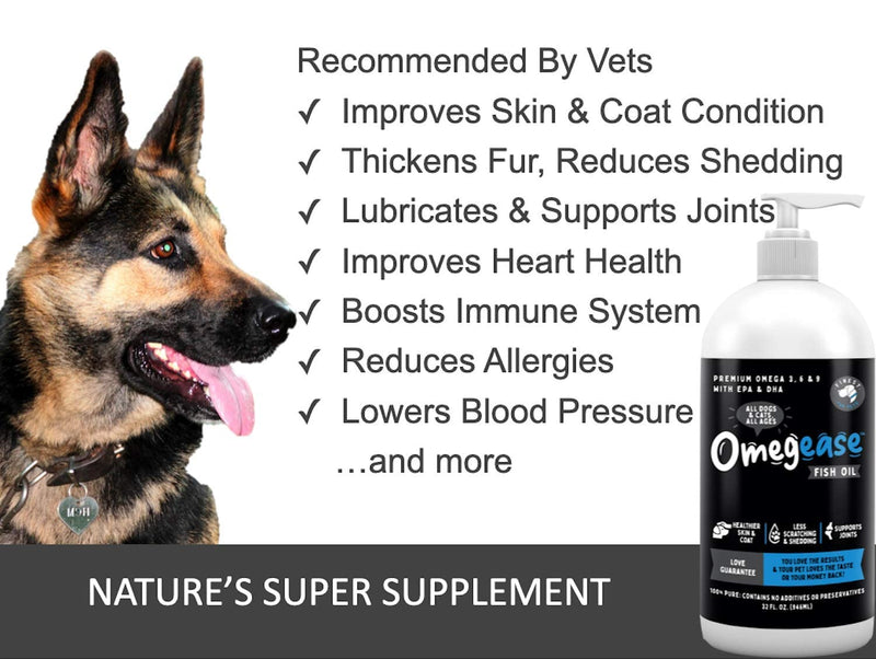 100% Pure, Natural Omega 3, 6 & 9 Fish Oil for Dogs and Cats. Supports Joints, Immune, Brain & Heart Health. Pet Food Supplement - EPA + DHA Fatty Acids for Skin & Coat. New Design 16 Ounces - PawsPlanet Australia