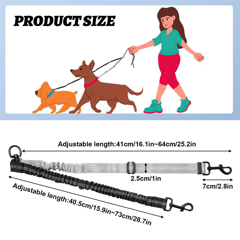 Double leashes for dogs, reflective dog leash, 360° rotatable, adjustable training leash for walking, training and jogging - PawsPlanet Australia