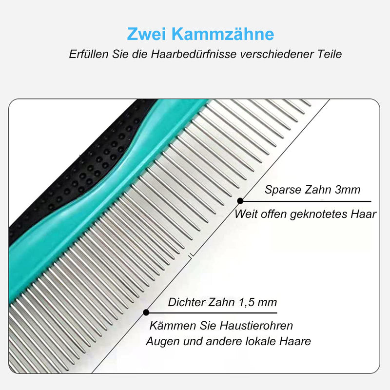 Metal Dog Comb Stainless Steel Pet Comb for Large, Medium and Small Dogs and Cats Dog Comb for Tangles Short Long Hair (Purple) Purple - PawsPlanet Australia