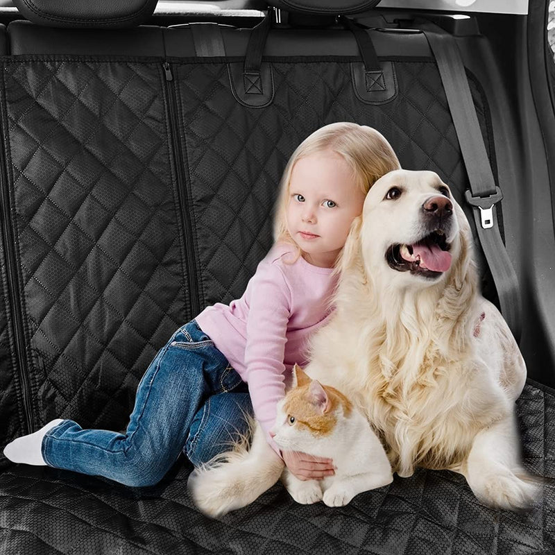 Dog Car Seat Cover for Back Seat Cover Non Stick Fur Rear Seat Protector for Kids Nonslip Water Proof Durable Bench Seat Cover for PEt Truck SUV bench dog car seat cover Black - PawsPlanet Australia