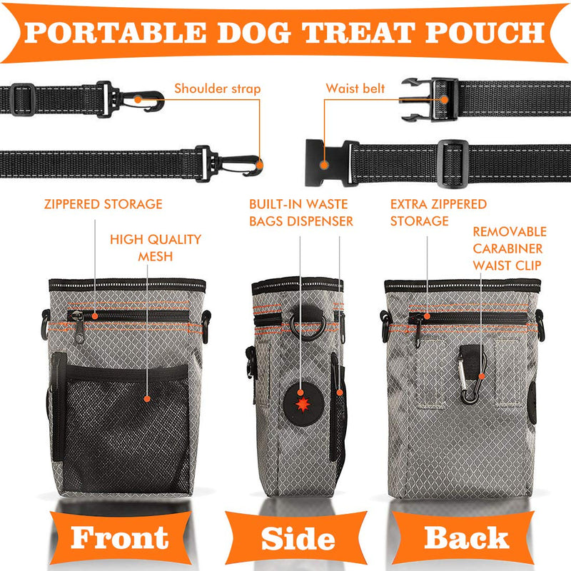 [Australia] - EDUPLINK Dog Treat Training Pouch Dog Training kit Large Capacity Easily Carries Pet Toys Kibble Treats Built-in Poop Bag Dispenser Easy to Clean Waterproof 4 Wearing Way 