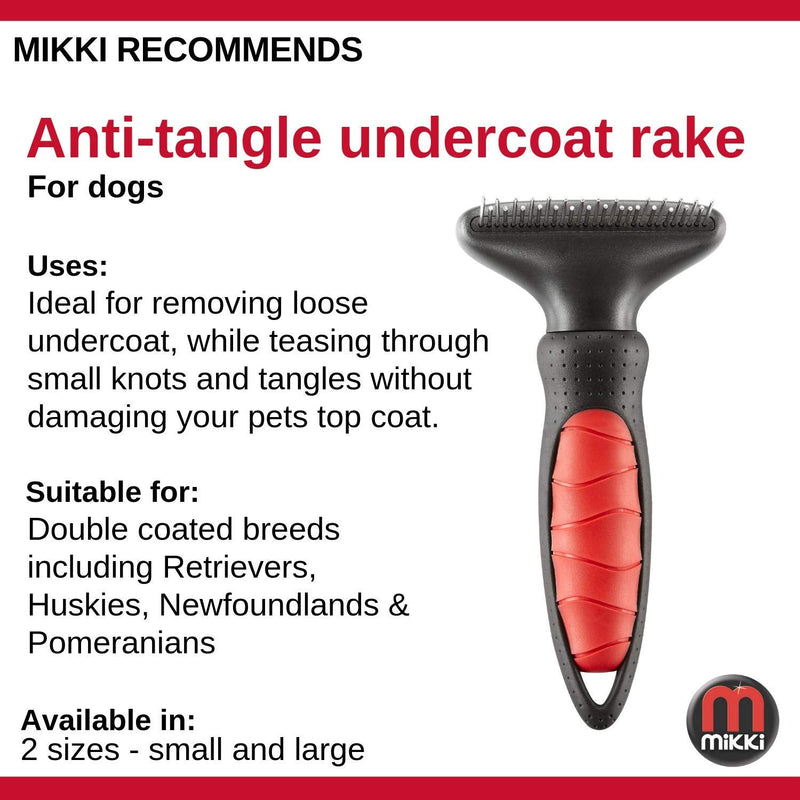 Mikki Dog, Puppy Grooming Anti Tangle Rake - Dematting Tool Removes Knots, Tangles and Matts - Small Single - PawsPlanet Australia